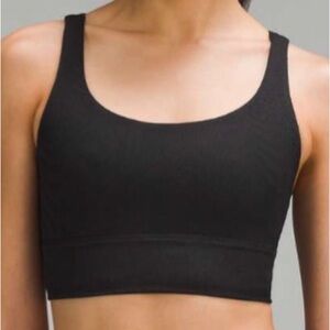 Lululemon Energy Ribbed Longline Bra Medium Support, B–D Cups Black Size 6